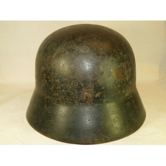 Wehrmacht Heer, larmée allemande M 35 casque en acier, NS 62 marqué, seule étiquette. Espenlaub militaria
