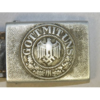 Hebilla de aluminio Wehrmacht Heer Gott Mit Uns. Espenlaub militaria