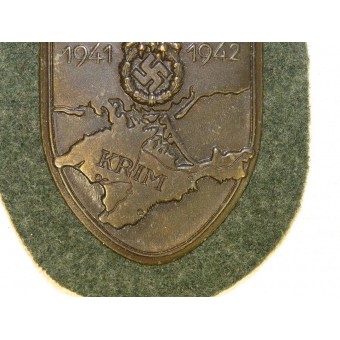Wehrmacht Heer Ärmel Krim Schild, auf einem Stück Feldgrau Wolle, Rückseite ist Papier beschichtet.. Espenlaub militaria
