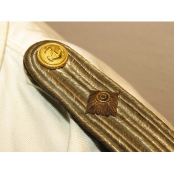 Algodón kriegsmarine verano túnica blanca para Oberleutnant zur See. Espenlaub militaria