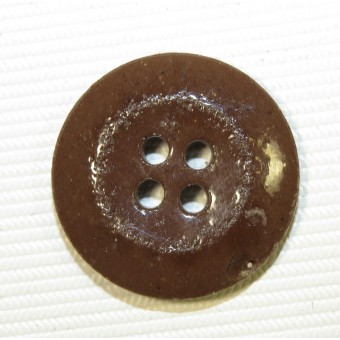 Tercero botón Reich, cerámica, marrón, 23 mm.. Espenlaub militaria
