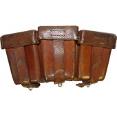 Brown leather ammo pouch for Mauser K98. DAK or Luftwaffe, 1940.