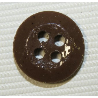 Botón marrón de cerámica, 14 mm.. Espenlaub militaria