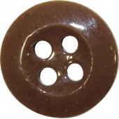 Bottone marrone in ceramica, 14 mm.