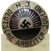 Deutsche Arbeiter Jugend H.J. Ensimmäisen tyypin Hitlerjugend-merkki.