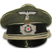 Chapeau à visière de campagne pour officiers allemands - 17e régiment d'infanterie de la Wehrmacht