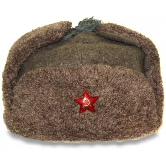 M40 Soviética sombrero de invierno Ushanka, 1940 años fechado por la fábrica Samoilova.. Espenlaub militaria