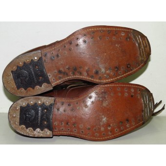 Soviet Red Army  lend-lease leather shoes made from brown leather. Mint.. Espenlaub militaria