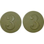 Buttons for shoulder straps with company number, Wehrmacht. 3rd comp.