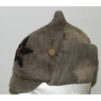 Puna -armeijan talvi hattu m 27/32 Moleskin valmistettu. Espenlaub militaria
