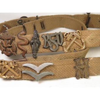 Cintura tela con insegne traduzione, perni e cifrari. Espenlaub militaria