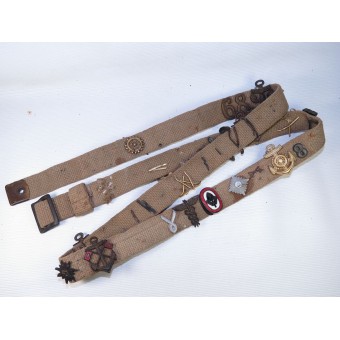 Cintura tela con insegne traduzione, perni e cifrari. Espenlaub militaria