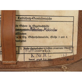 Saksalainen Luftschutz Sanittatstasche, lääketieteellinen pussi. Espenlaub militaria