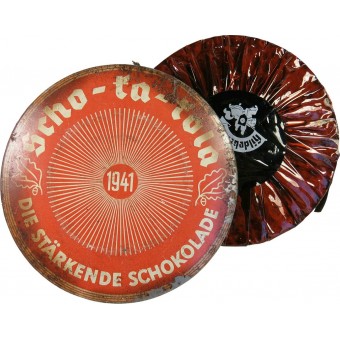 Scho-Ka-Kola Chocolate Tin 1941 Wehrmacht Packung met Chokolate Inside. Espenlaub militaria