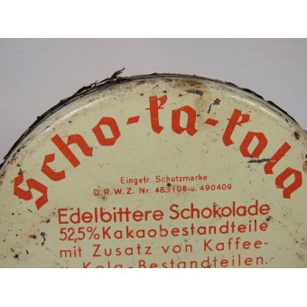 Scho-ka-kola chokladburk 1941 Wehrmacht Packung med chokolate inuti. Espenlaub militaria