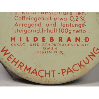 Scho-ka-cola del cioccolato latta 1941 Wehrmacht Packung con al suo interno chokolate. Espenlaub militaria