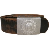 Wehrmacht Heer Parade aluminum belt buckle with a medallion and leather belt