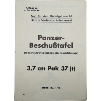 PANZER-BESCHUßTAFEL 3,7 CM PAK 37 (T) (TSZECH). Espenlaub militaria