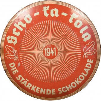 Scho-ka-kola chocolate tin for the Wehrmacht. 1941. Espenlaub militaria