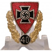 Insignia de Honor de oro de la Asociación Alemana de Veteranos de la Segunda Guerra Mundial por 40 años de afiliación