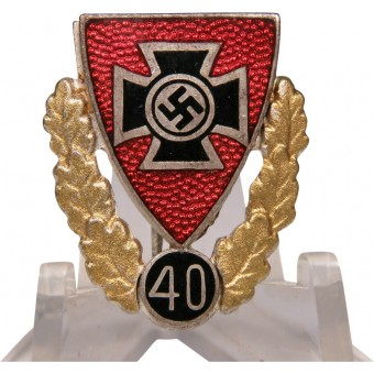Duitse WW2 Veterans Assotiation Gold Honor Badge voor 40 jaar lidmaatschap. Espenlaub militaria