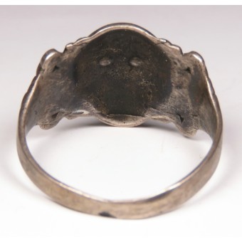 Traditioneller Ring mit Totenkopf und Knochen - Drittes Reich. Espenlaub militaria