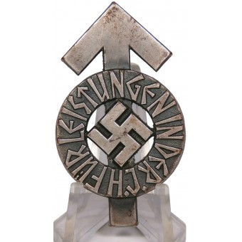 HJ - Leistungsabzeichen. Badge de compétence HJ en argent avec № 124482, marqué RZM M 1/63. Cupineux. Espenlaub militaria