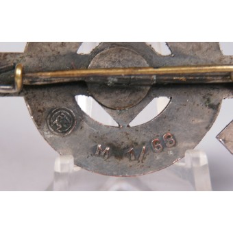 HJ - Leistungsabzeichen. HJ-behörighetsmärke i silver med № 124482, märkt RZM M 1/63. CuPal. Espenlaub militaria