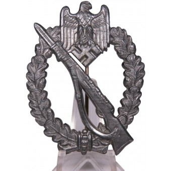 Infanteriets överfallsmärke i silver med pillow crimp eller wienerdesign.. Espenlaub militaria
