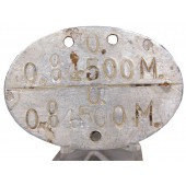 Custom made ID tag, aluminium. Baltic zie. O 84500 M