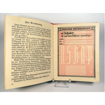 N.S.D.A.P Livre de membre émis en mai 1936 au nom dEmil Rüff. Espenlaub militaria