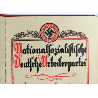 N.S.D.A.P Prenoudizione dei membri rilasciata nel maggio 1936 nel nome di Emil Rüff. Espenlaub militaria