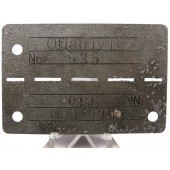 Etiqueta de identificación personal de un prisionero de guerra en un Oflag IV D