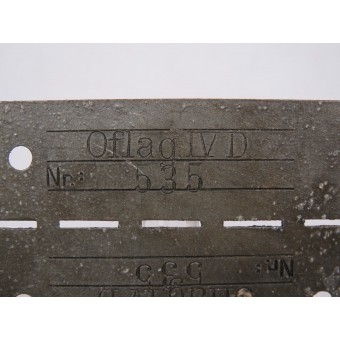 Persoonlijke id-tag van een krijgsgevangene in een oflag IV D. Espenlaub militaria