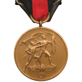 Médaille commémorative du 1er octobre 1938 en lhonneur de lAnschluss de la Tchécoslovaquie. Espenlaub militaria