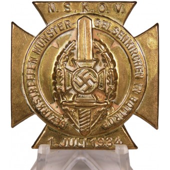 N.S.K.O.V. Meeting badge - Bezirkstreffen Münster Gelsenkirchen in Bottrop 1. Juli 1934. Espenlaub militaria