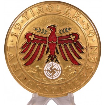 1939 Tiroler Landesschützenpreis in Gold 52 mm. Espenlaub militaria