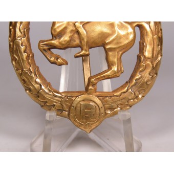 3rd Reich Riding Badge in Gold - L.Chr.lauer. Espenlaub militaria