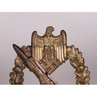 Infanterie Sturmabzeichen Wiedmann - Bronce, Bisagra Lily Pad. Espenlaub militaria