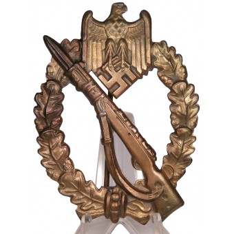 Infanterie Sturmabzeichen Wiedmann - Brons, Lily Pad gångjärn. Espenlaub militaria