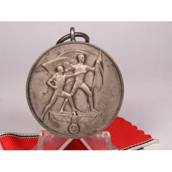 Médaille du Troisième Reich en mémoire de lAnschluss dAutriche dans un cas. Condition parfaite. Espenlaub militaria