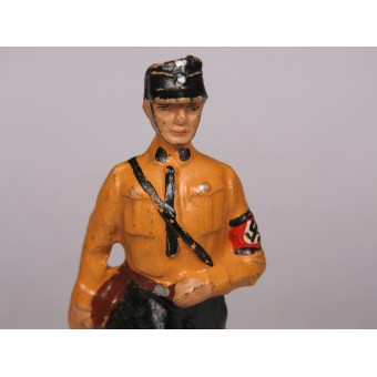Figurina di un soldato in marcia di Guardia Ss Lah in uniformi precoci, elastolin. Espenlaub militaria