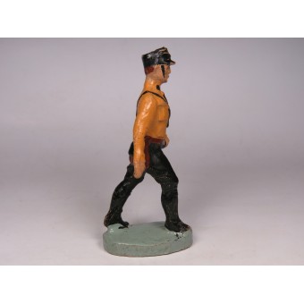 Figurine dun soldat de garde SS lah en marche dans les premiers uniformes, élastolin. Espenlaub militaria