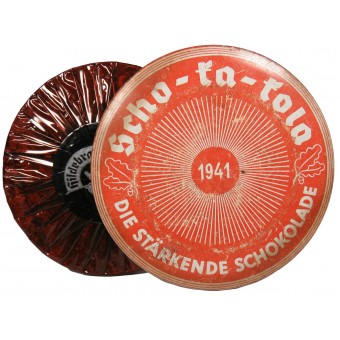 Scho-ka-kola 1941 Chocolate Can avec un contenu original, Wehrmacht. Espenlaub militaria