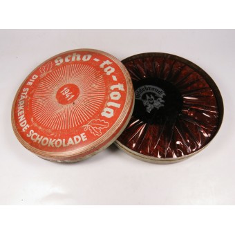 Scho-ka-kola 1941 chocolate lata con contenido original, wehrmacht. Espenlaub militaria