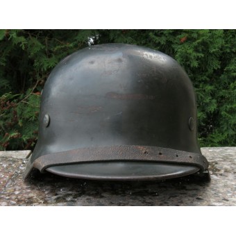 SD Wehrmacht stalen helm M35 NS64/5861 compleet. Espenlaub militaria