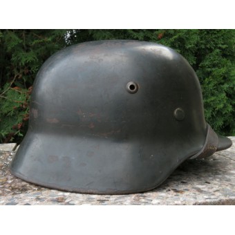 SD Wehrmacht stalen helm M35 NS64/5861 compleet. Espenlaub militaria