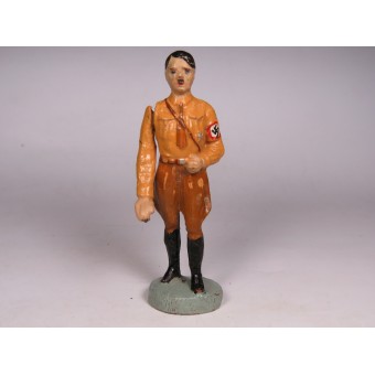 Adolf Hitler-figur i tidig brun uniform med rörlig hand, Elastolin. Espenlaub militaria