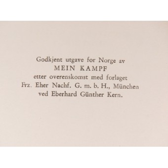 Le livre Min Kamp dAdolf Hitler en Norwegian. Oslo 1942. Espenlaub militaria