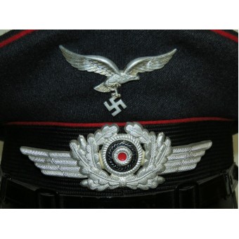 Luftwaffen Flak-joukkojen alempien rivejä varten tarkoitettu visiirihattu.. Espenlaub militaria